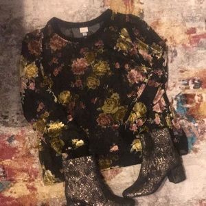 Flower Sheer blouse
